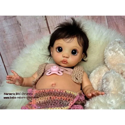 16inch Unfinished Unpainted Reborn Doll Kit Peeka DIY Doll parts with Belly and Cloth Body