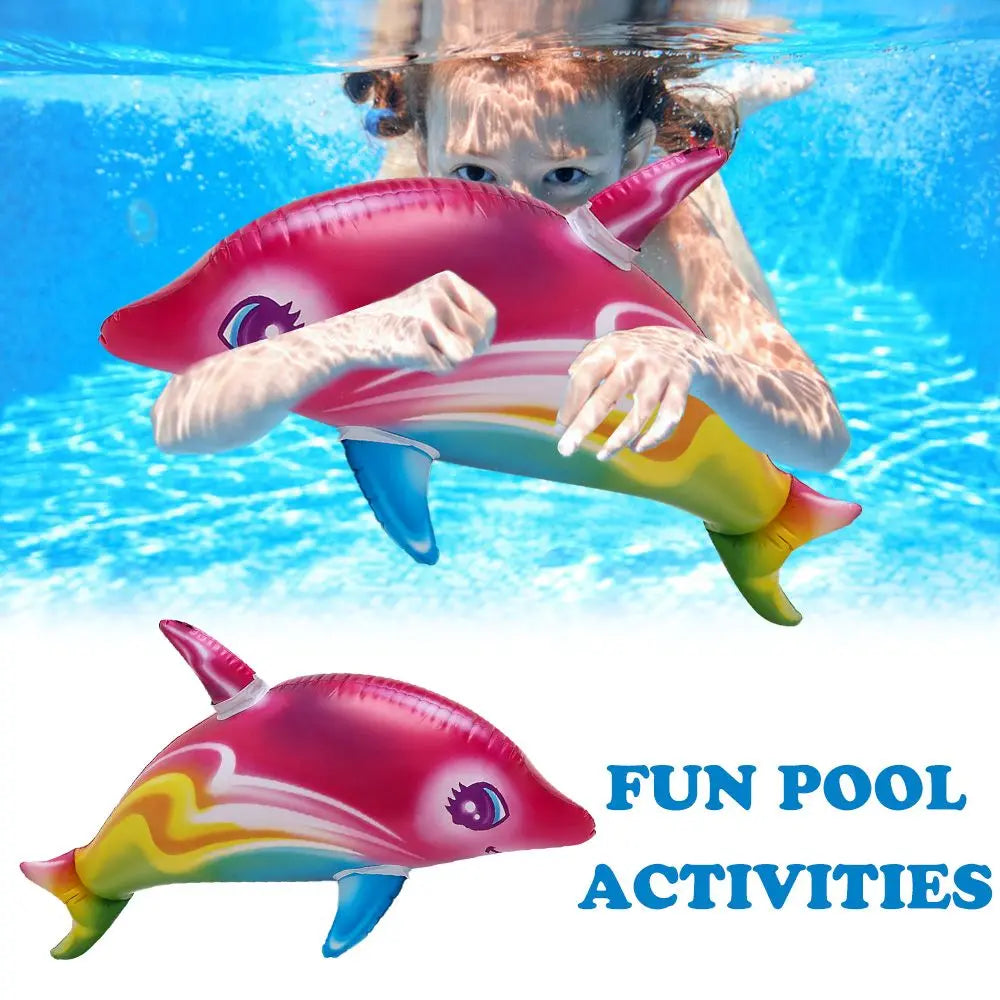 Inflatable Dolphin Toys Kids Summer Beach Swimming Pool Party Games Children Toy Inflatable Ride-ons Pool Floats Water Play Toys