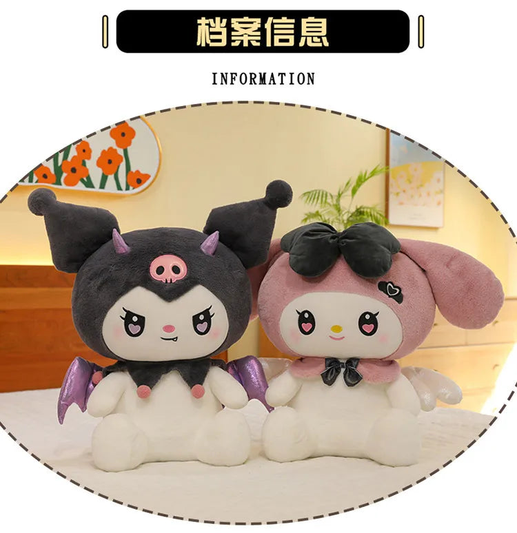 40 50 60 Cm Kawaii Large Size Demon Kuromi Plush Toys Angel Melody Doll Pillow Birthday and Holiday Gifts Cute Stuffed Toy Anime