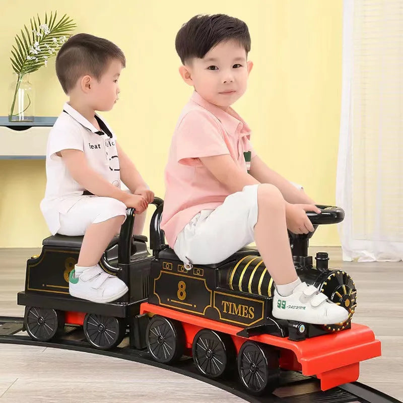 Ride On Train Track Toy Train Electric Car Child Baby Walker Stroller Toy Baby Ride 1 Year Electric Car Toys for Toddler