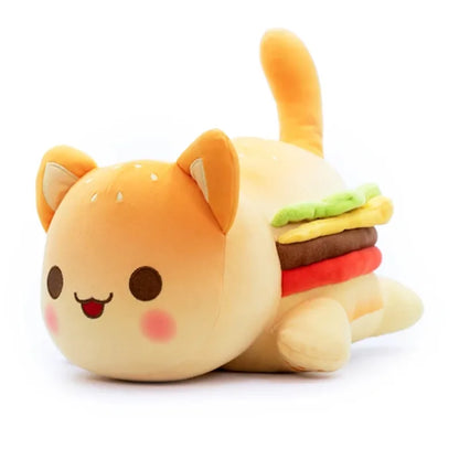 Cute food cat pillow hamburger cat plush toy holiday gift cute cat toy