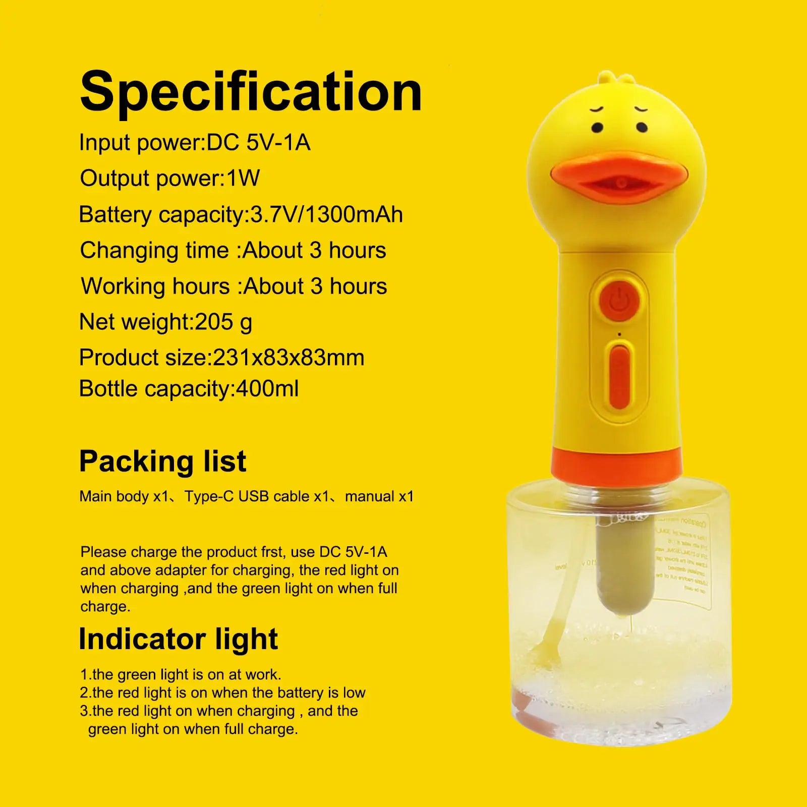 Yellow Duck Electric Foam Machine