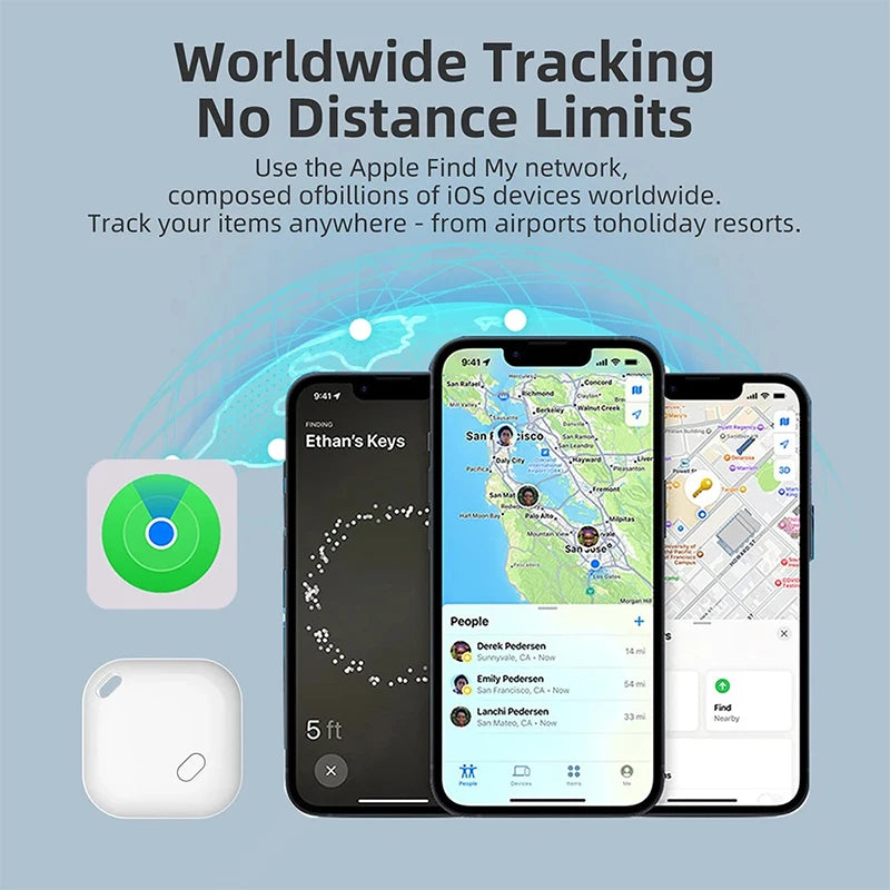 4PCS GPS Tracker Locator Bluetooth Tag Device Finders Work with Apple Find My APP Anti-Lost Smart Tracker for Key Wallet Pet Car