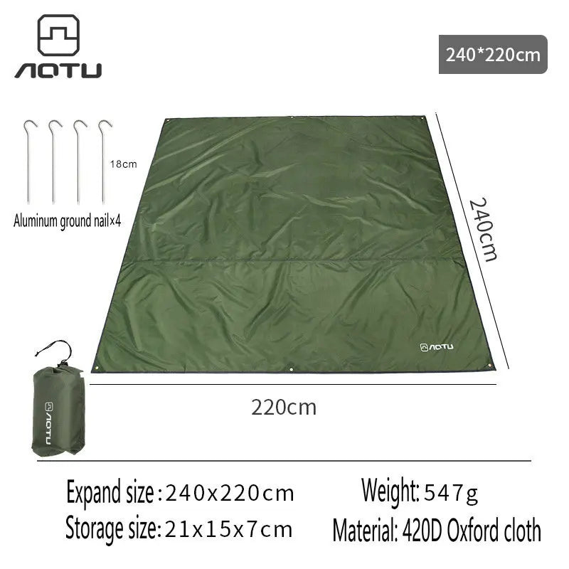 Waterproof Oxford Ground Sheet Floor Cloth Camping Mat Picnic Mat Oxford Cloth Wear-Resistant Anti-Tie Floor Mat With Nails