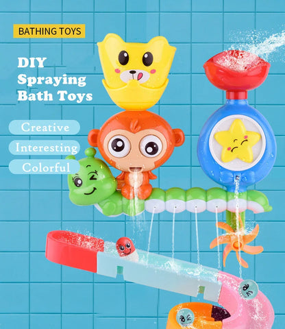 Baby Bath Toys Wall Suction Cup Marble Race Run Track Bathroom Bathtub Water Game Play Bathing Shower Toys For Children