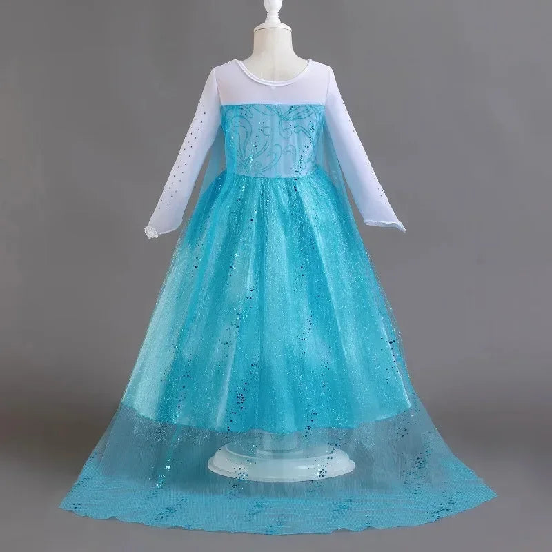 Elsa Dress for Girls 3-10 Yrs Birthday Role Elsa Princess Dress For Kids Halloween Carnival Easter Party Cosplay Girls Costume