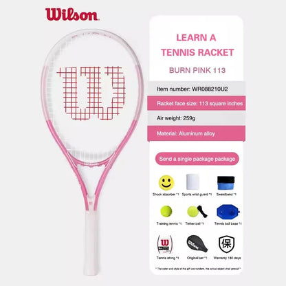 WILSON Original Tennis Rackets Single Play with Line Self-Practice Professional Beginner Elastic Tennis Racket Men Women Racket