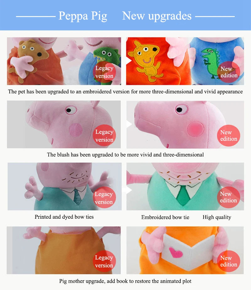 30cm Peppa Pig George Dad Mom Children&