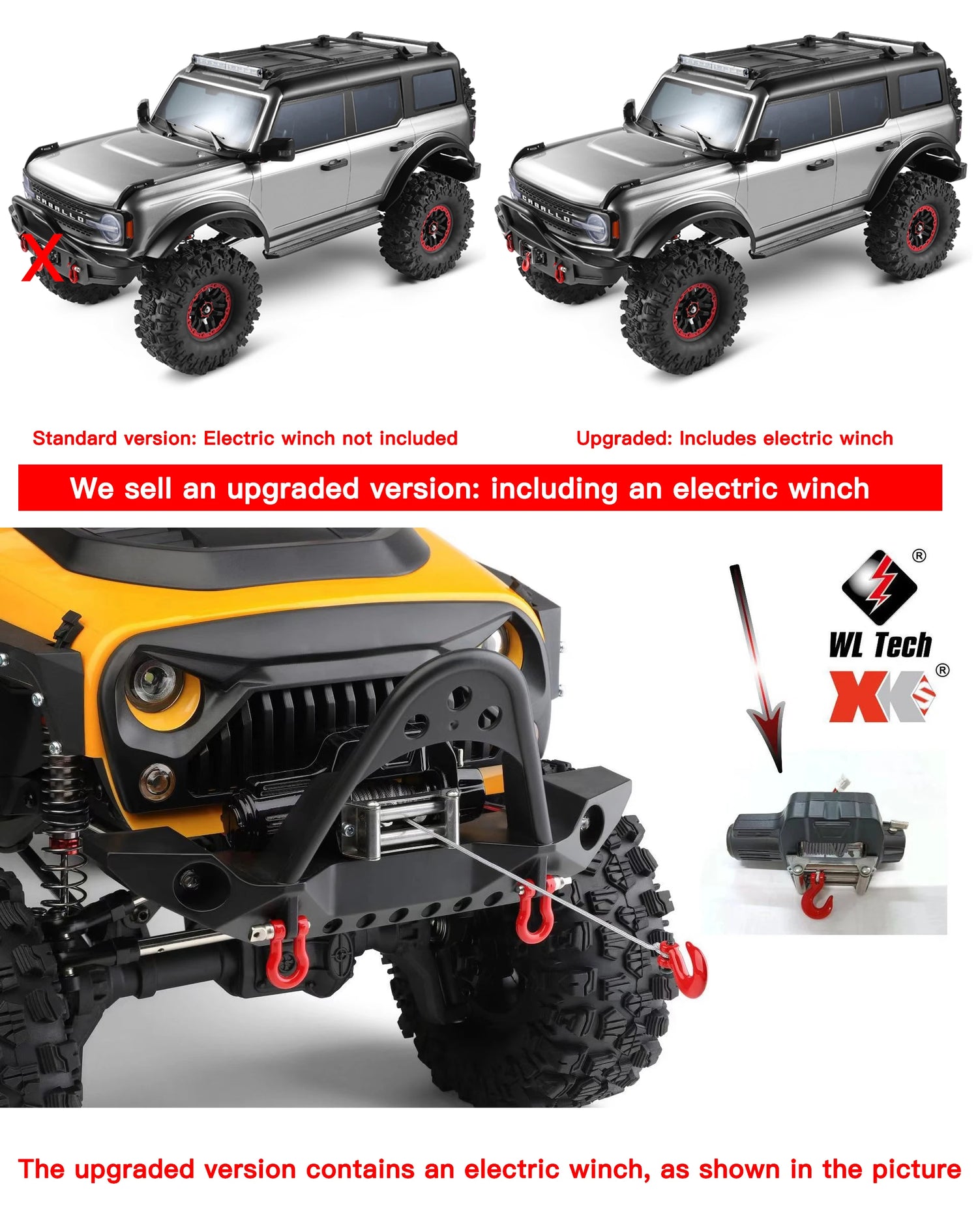 WLtoys 104020 1/10 Professional RC Car Off Road 4x4 2.4G 4WD Remote Control Cars 45 Minutes Working Time Climbing Car Adult Toy
