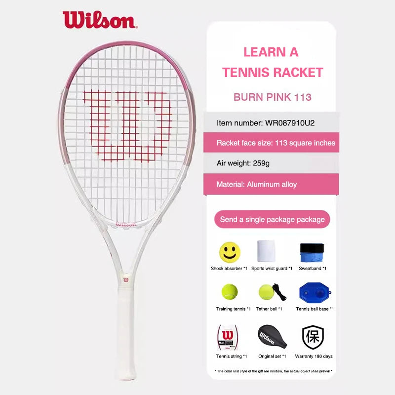WILSON Original Tennis Rackets Single Play with Line Self-Practice Professional Beginner Elastic Tennis Racket Men Women Racket