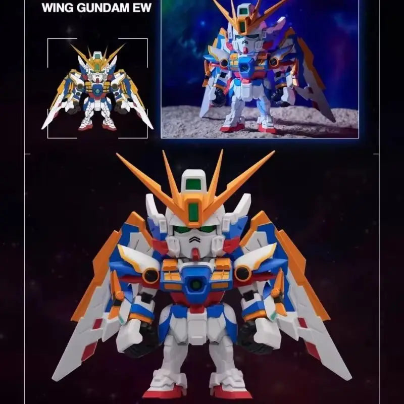 Bandai Blind Box Original Wing Zero Ew Qmsv-Mini Seriestrendy Figurine Box Action Figure Model Toy For Childrens Christmas Gifts