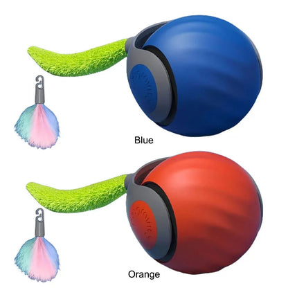 1-3Pcs Automatic Moving Cat Toy Ball Smart Cat Toys 2-Speed Adjustment Speedy Tail Cat Toy with Replacement Tail Cat Supplies