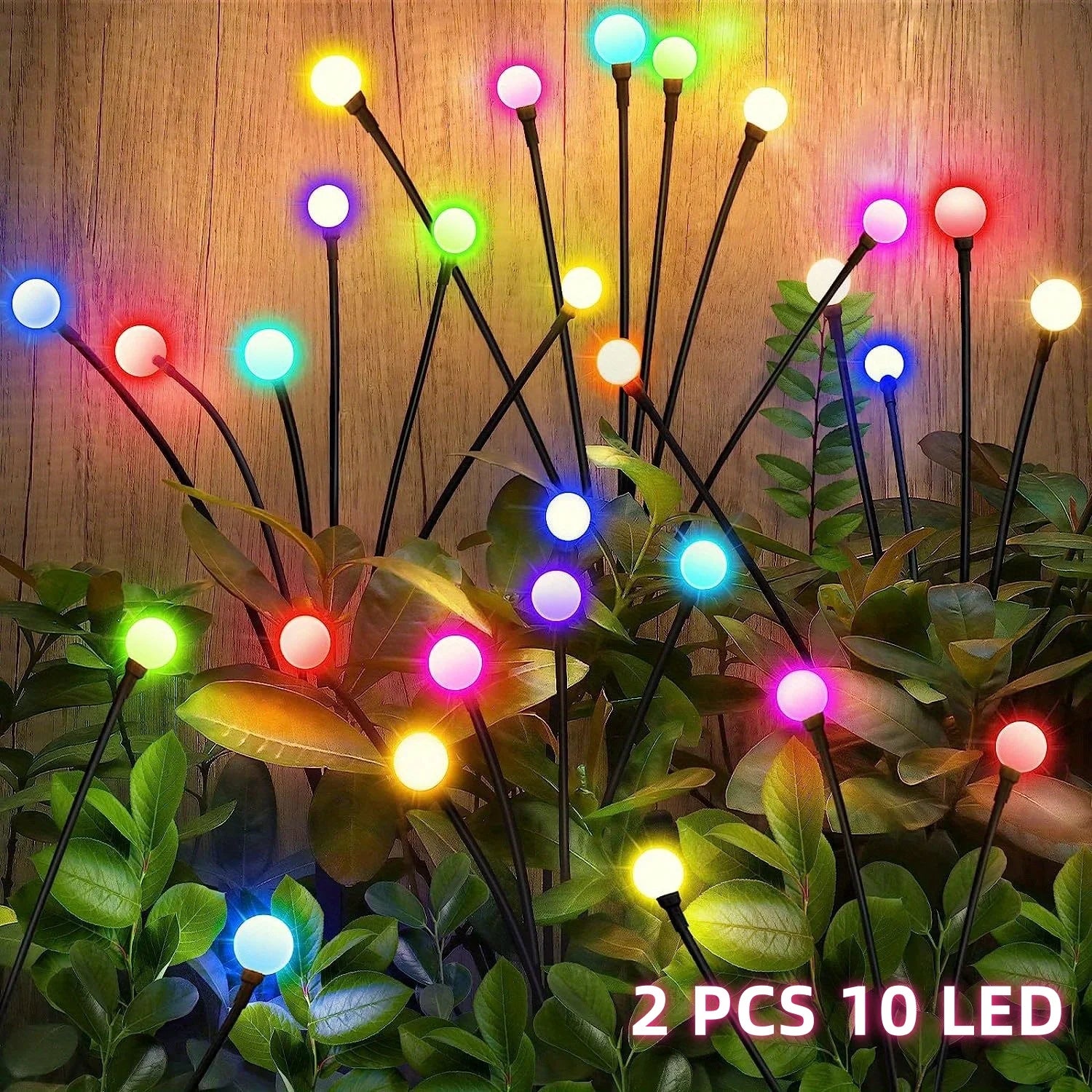 1/2 pc 6/8/10 LED Warm White/Colourful Lights Solar Lawn Lamp Garden Lamp Firefly Ground Plug Lamp Decoration Festival Lamp