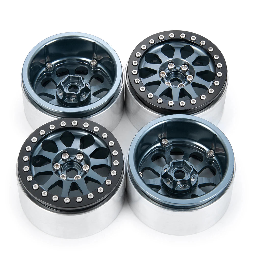 YEAHRUN 2/4pcs Metal Beadlock 2.2 inch Wheel Rims Hubs for Axial Wraith 90048 RR10 TRX-4 1/10 RC Crawler Car Upgrade Parts