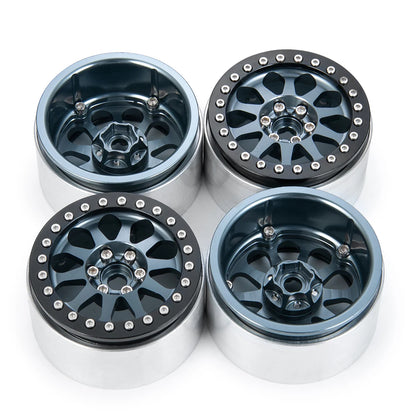 YEAHRUN 2/4pcs Metal Beadlock 2.2 inch Wheel Rims Hubs for Axial Wraith 90048 RR10 TRX-4 1/10 RC Crawler Car Upgrade Parts
