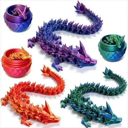 Printed 3D Gem Dragon Crystal Fidget Toy Rotatable Articulated Dragon Egg Ideal Gift for Kids with ADHD Perfect for Birthday New