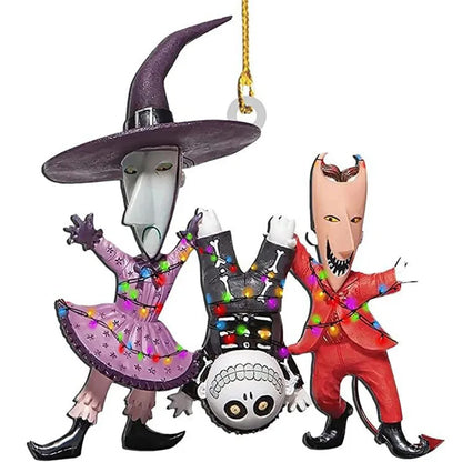 Disney Cartoon The Nightmare Before Christmas Sally Jack Anime Figures Christmas Tree Decoration Acrylic Plane Pendant Kids Toys