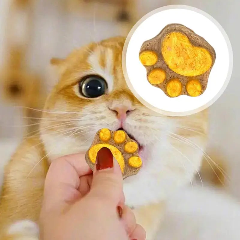 Paw Shape Cat Snack Natural Freeze-dried Cat Paw Footprint Shaped Biscuits Cat Treats Oral Cleaning For Cats Pets