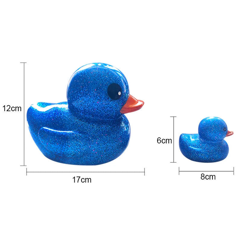 6PCS/SET Squeeze-sounding Dabbling 80MM Rubber Ducks Baby Shower Water Bathing Floating Toys Vinyl Glitter Duck With BB Sounds