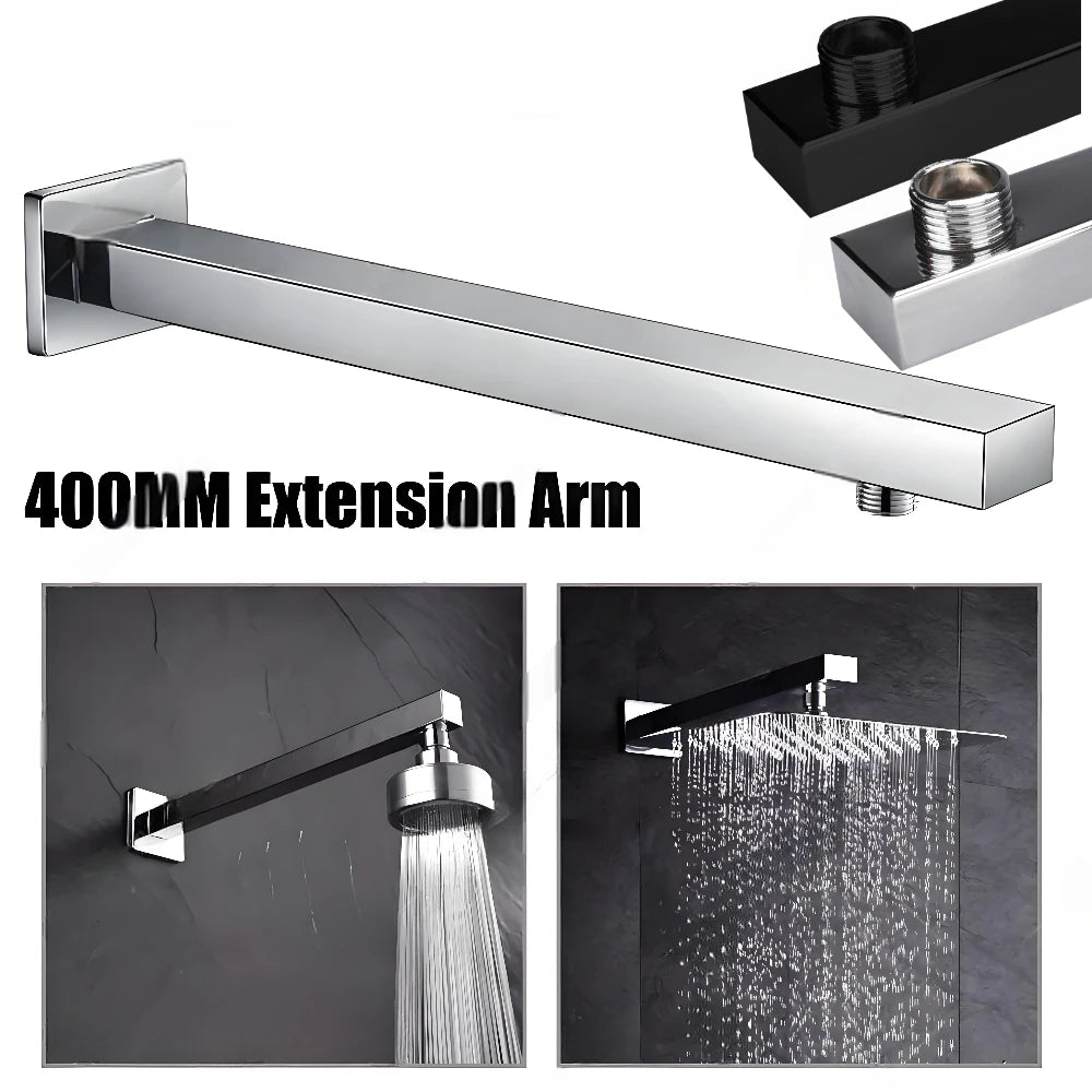 40cm Shower Arm Wall Mounted Shower Arm Shower Head Extension Shower Head Arm for Square Shower Head Rain Shower Head