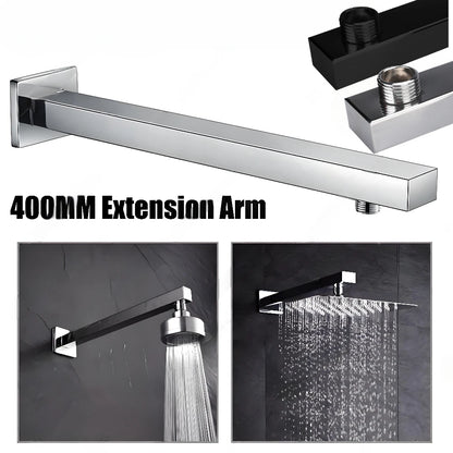 40cm Shower Arm Wall Mounted Shower Arm Shower Head Extension Shower Head Arm for Square Shower Head Rain Shower Head