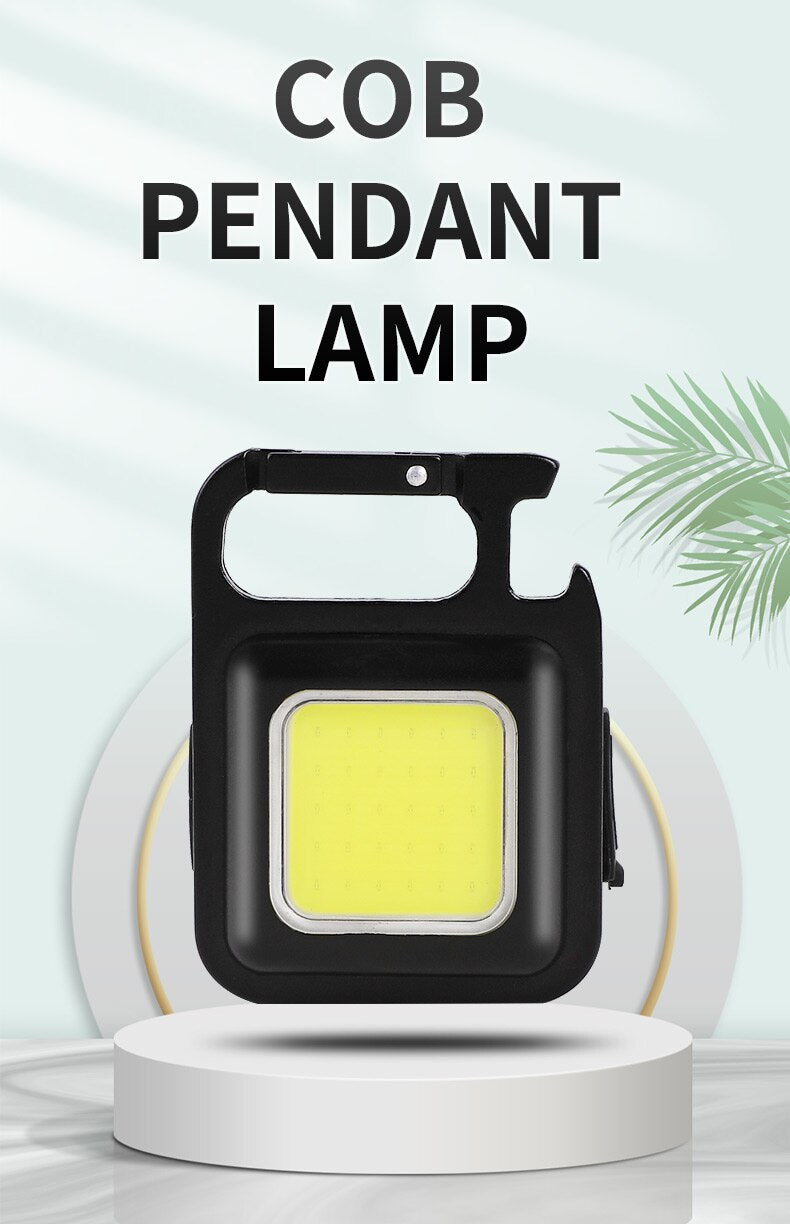 1-5PCS Mini LED Flashlight Portable COB Keychain Work Lights 500LM USB Charging Waterproof For Outdoor Walking Camping Lighting