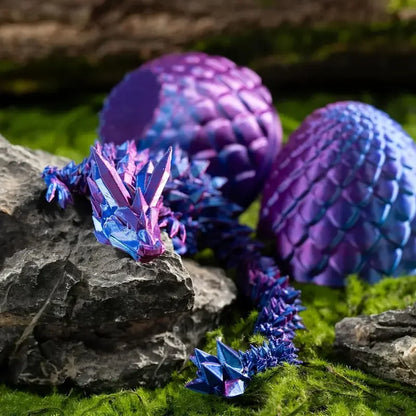 3D Printed Gem Articulated Dragon Rotatable 3D Dragon Toy Mystery Dragon Egg Poseable Joints Fidget Surprise Toy For Autism ADHD