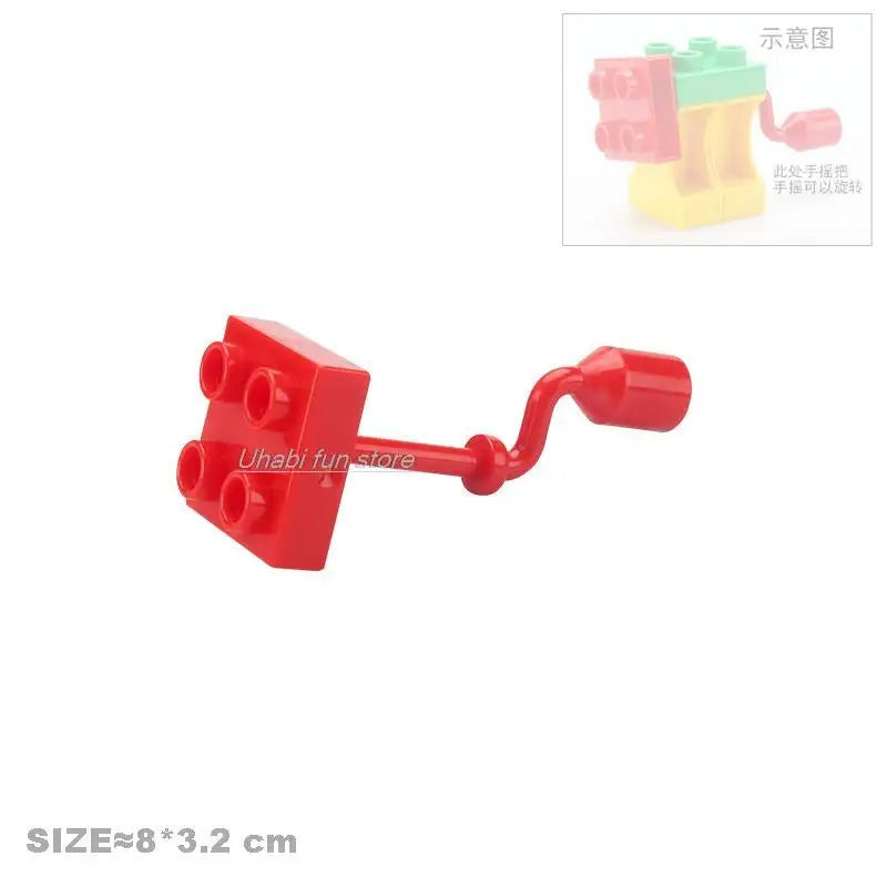 Big Building Block Accessories Compatible Duplos Houses Villas Construction Gear Rotate Connection Children Assembly Parts Toys