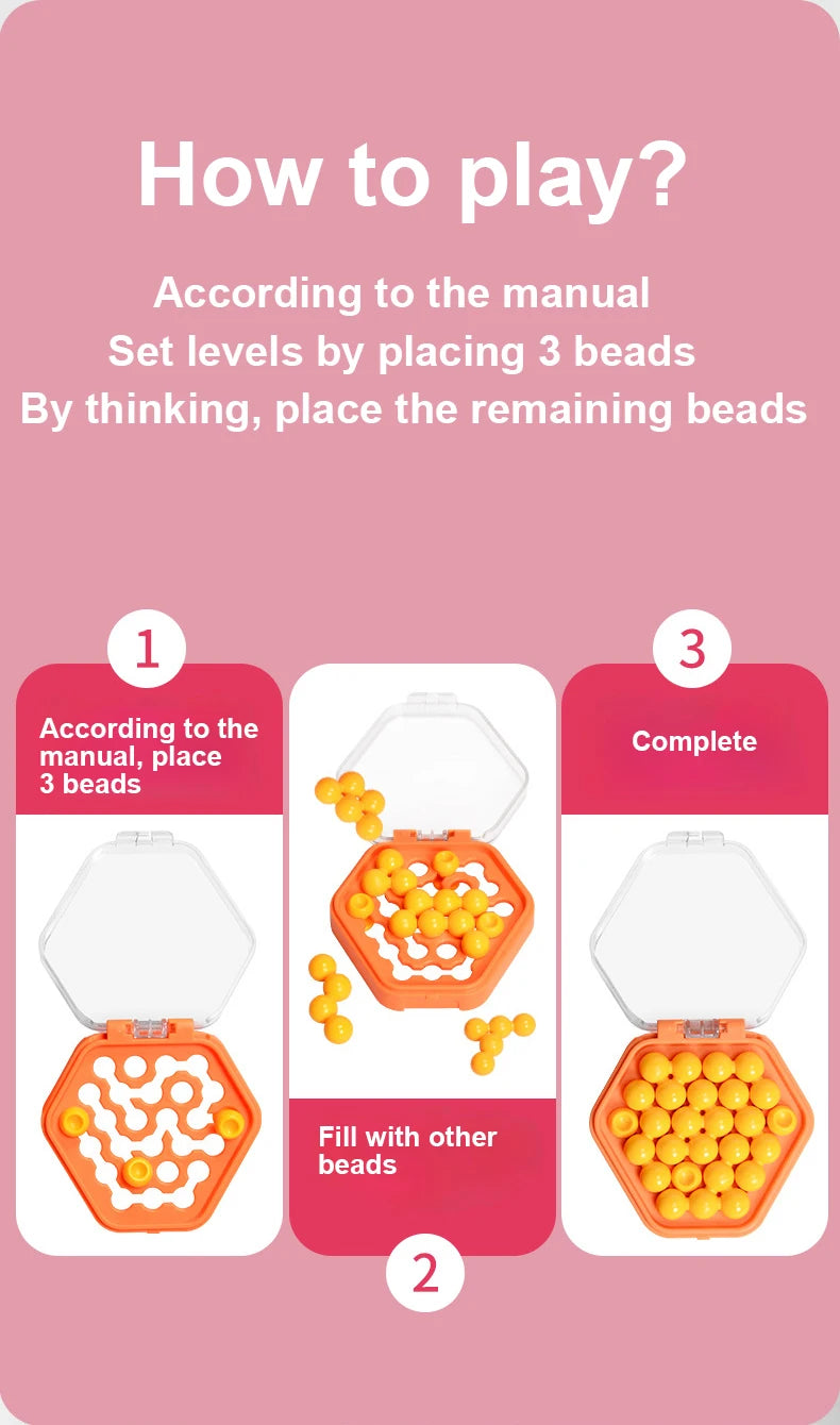 IQ Mini Bead Board Game Educational Learning Pocket Game Toys Stress Reducing Toys Self-Created Challenges Logic Game 7 to Adult