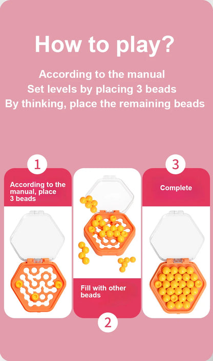 IQ Mini Bead Board Game Educational Learning Pocket Game Toys Stress Reducing Toys Self-Created Challenges Logic Game 7 to Adult