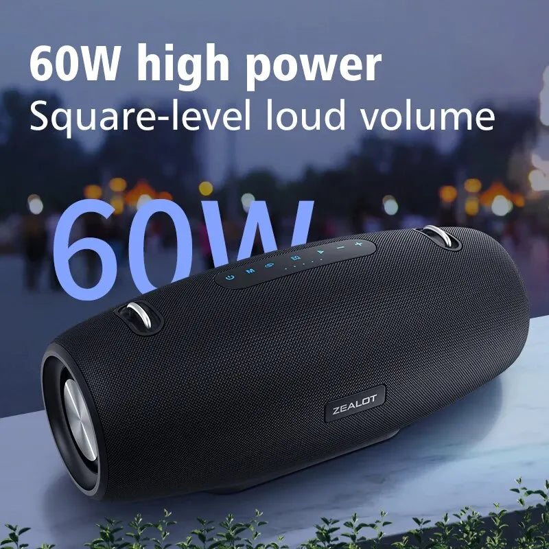 ZEALOT-S67 60W Portable Bluetooth Speaker Outdoor Party Speaker Big Loud Speaker Excellent Bass Performace 3D Speaker