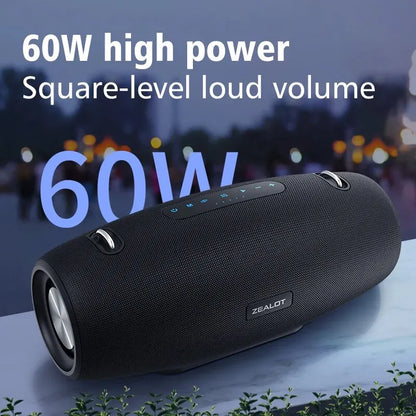 ZEALOT-S67 60W Portable Bluetooth Speaker Outdoor Party Speaker Big Loud Speaker Excellent Bass Performace 3D Speaker