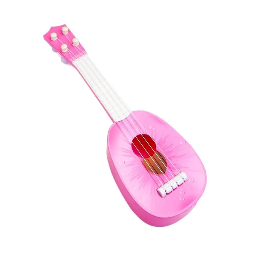 Adjustable String Knob Simulation Fruit Ukulele Toy 4 Strings Playable Musical Instrument Toy Classical Durable Small Guitar Toy