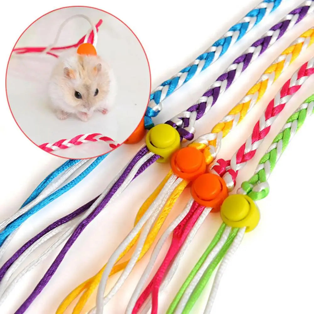 Leash Traction Rope Adjustable Walking 1.4/2m Small Pet Hamster Rabbit Collar Leash