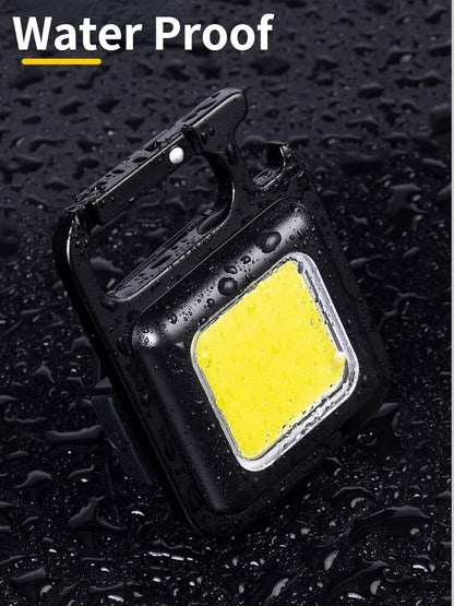 1-5PCS Mini LED Flashlight Portable COB Keychain Work Lights 500LM USB Charging Waterproof For Outdoor Walking Camping Lighting