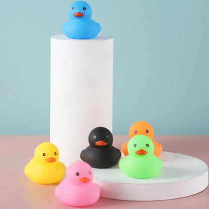 Baby Bath Toys Cute Little Yellow Duck Bath Toys Bathroom Bath Swimming Water Toys Soft Floating Rubber Duck Squeeze Sound Toys