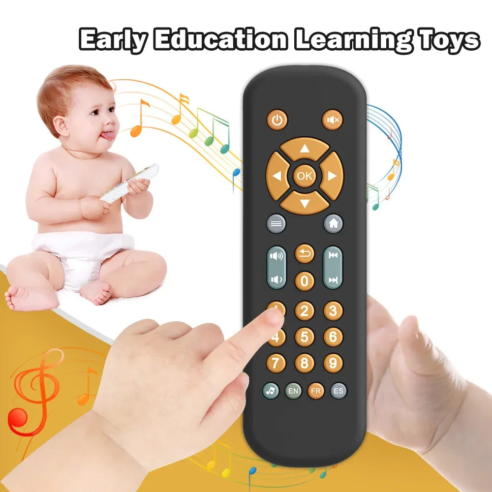 Infant Simulation TV Remote Control Toys with Music and Light Musical Baby Toy Sensory Remote Kid Baby Toys for 1 2 3 Year Old