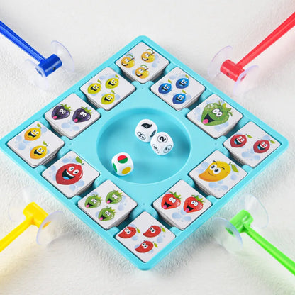 Children Education Learning Toys Fruit Sticking Game Card Dice Board Game Color Shape Cognition Party Competition Game Kids Toys