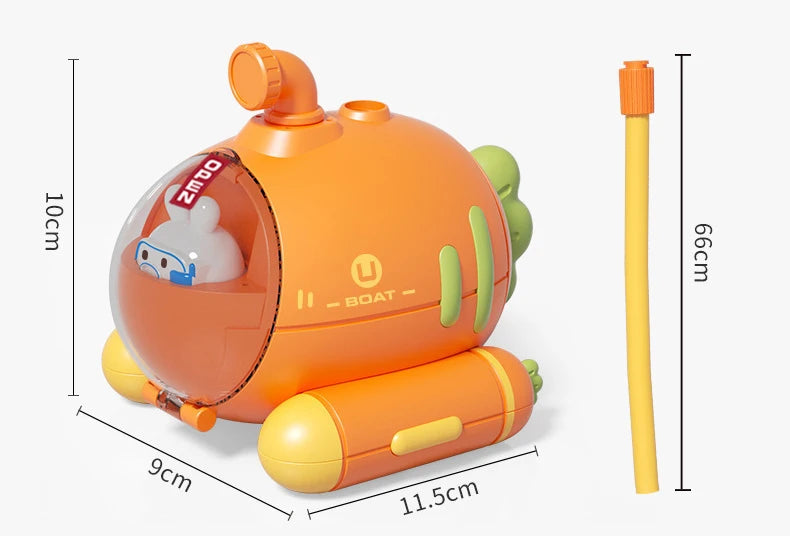 Baby Bath Toy Electric Shower Submarine Carrot Water Pump Adjustable Sprinkler Baby Bathtub Spray Water Toy for Toddler Gift