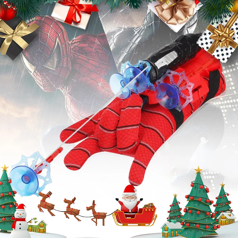 Christmas Present  Movie Cosplay Launcher Spider Silk Glove Web Shooters Recoverable Wristband Halloween Prop Toys for Children