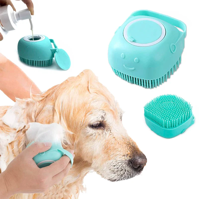 Pet Bathing Bush Dogs Cat Massage Comb Grooming Scrubber Shower Brush Puppy Soft Silicone Shampoo Bathing Tool Dogs Supplies