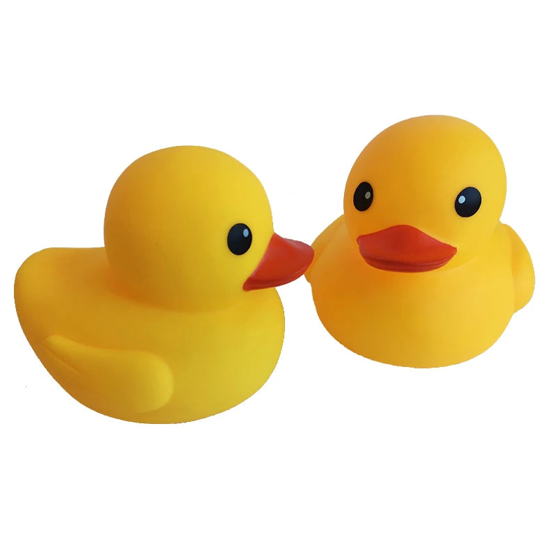 Big Size Cute Rubber Yellow Duck Toy Bathtub Bath Water Toys for Baby Kids Swimming Pool Decoration Press Squeak Duck Ornament