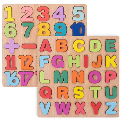 Toys Wooden Kids Learning Number Alphabet Toddlers Educational Board