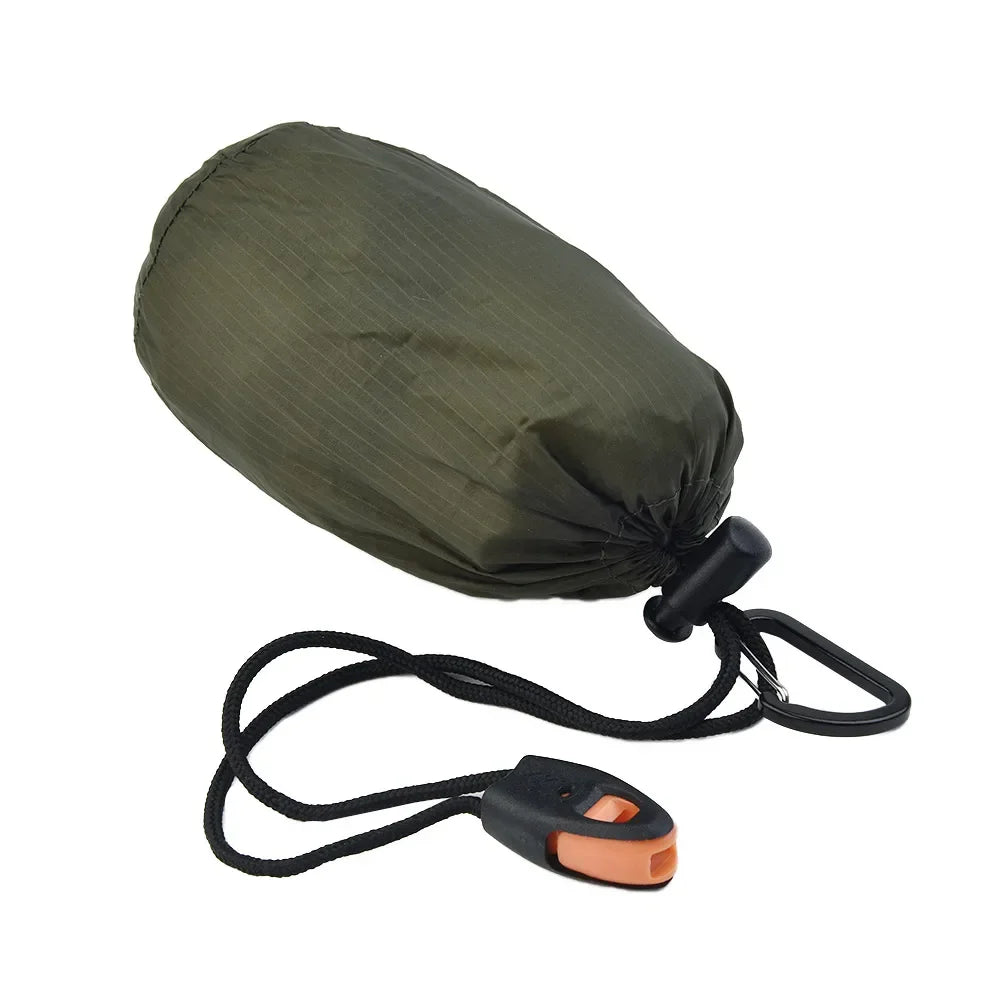 Portable Waterproof Emergency Survival Sleeping Storage Bag Hiking Sack Camping Gear Thermal Bivy Aid Rescue Kit Mylar Blanket