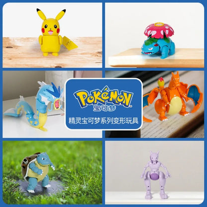 Genuine Pokemon Pikachu Mewtwo Blastoise Venusaur Gyarados Solgaleo Lunala Ball Figurine Doll Transformation Toy Birthdays Gift