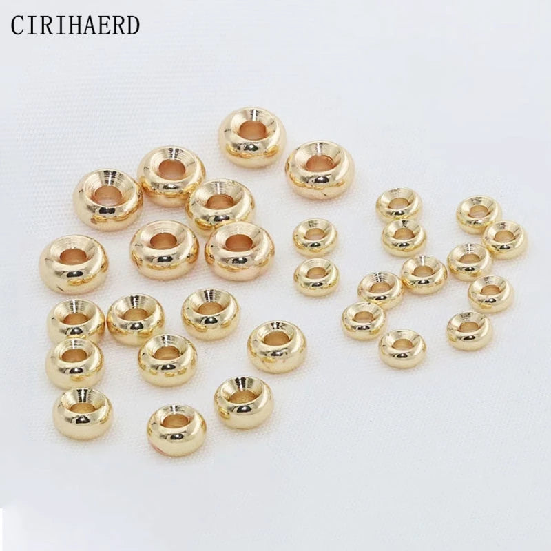 Supplies For Jewelry Wheel Beads 14K/18K Gold Plated Separators For Beads DIY Bracelets Necklace Jewelry Making Accessories