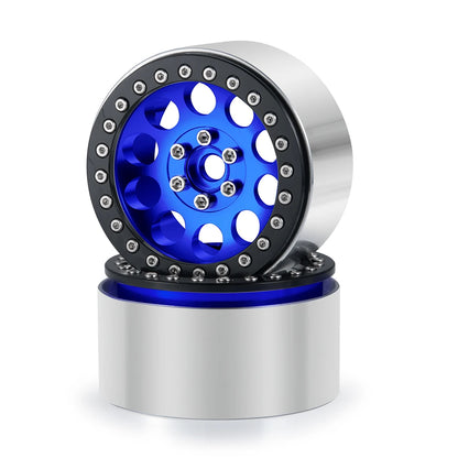 YEAHRUN 2/4pcs Metal Beadlock 2.2 inch Wheel Rims Hubs for Axial Wraith 90048 RR10 TRX-4 1/10 RC Crawler Car Upgrade Parts