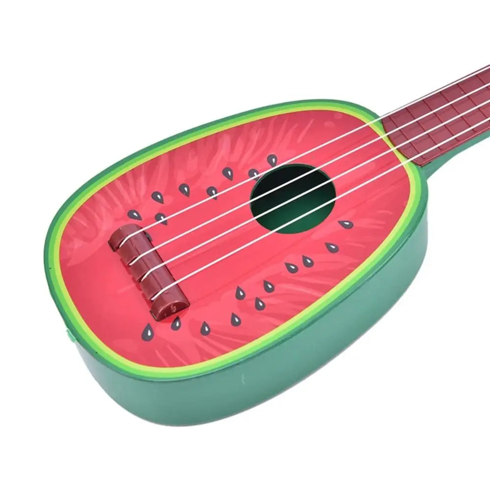 Adjustable String Knob Simulation Fruit Ukulele Toy 4 Strings Playable Musical Instrument Toy Classical Durable Small Guitar Toy