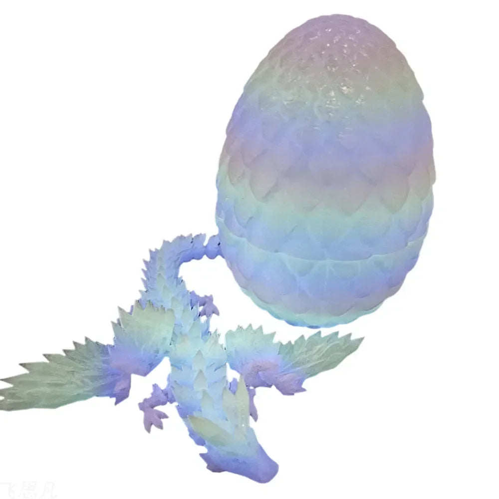 Glow In The Dark Flying Dragon Egg Luminous 3D Printed Dragon Rotatable Articulated Wing Dragons Home Office Ornaments Kids Gift