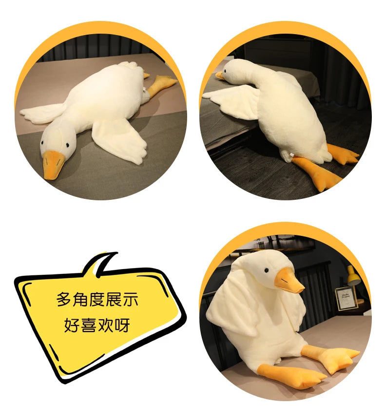 50-190cm Huge Cute Goose Plush Toys Big Duck Doll Soft Stuffed Animal Sleeping Pillow Cushion Christmas Gifts for Kids and Girls